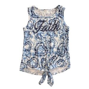 “Faith” Tie-Dye Girls Front Tank Top, Size 8